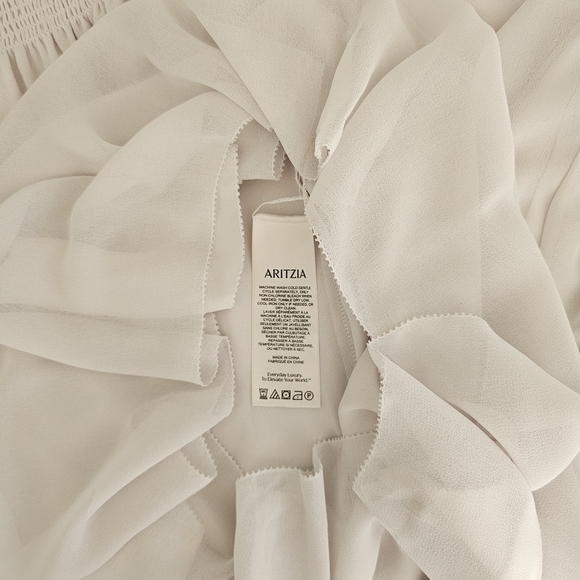 🇨🇦 Aritzia Wilfred Sleeveless Blush Golden Hour Chiffon Midi Dress - Picture 14 of 15